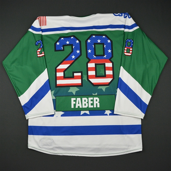 Sam Faber - Connecticut Whale - Game-Worn Military Appreciation Day Jersey - Jan. 29, 2017