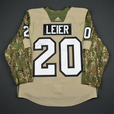 Taylor Leier - Philadelphia Flyers - 2017 Military Appreciation Night - Warmup-Worn Autographed Jersey