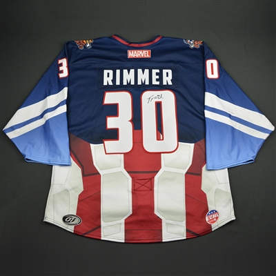 Ty Rimmer - Greenville Swamp Rabbits - 2017-18 MARVEL Super Hero Night - Game-Worn Autographed Jersey