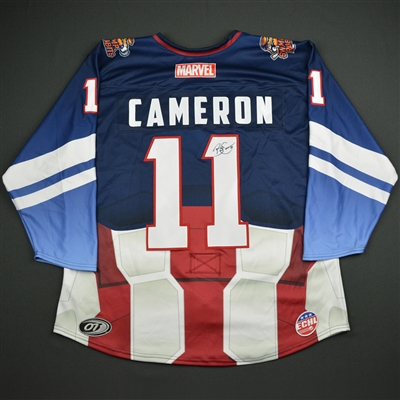 Bretton Cameron - Greenville Swamp Rabbits - 2017-18 MARVEL Super Hero Night - Game-Issued Autographed Jersey