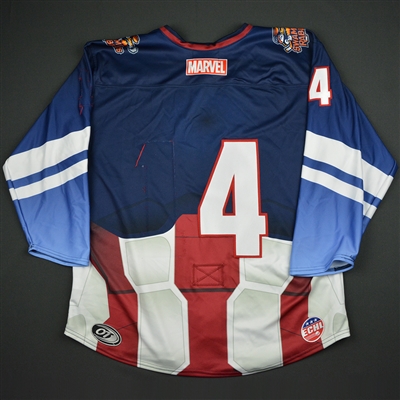 Blank #14 (#1 Removed ) - Greenville Swamp Rabbits - 2017-18 MARVEL Super Hero Night - Game-Issued Jersey