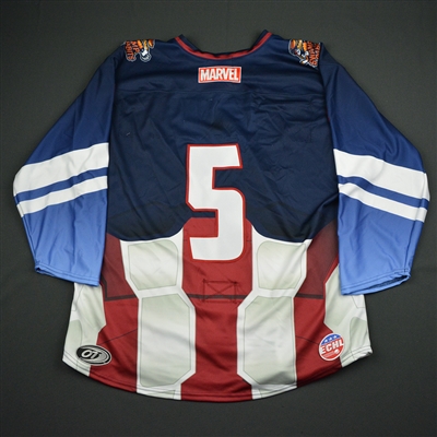 Blank #5 - Greenville Swamp Rabbits - 2017-18 MARVEL Super Hero Night - Game-Issued Jersey