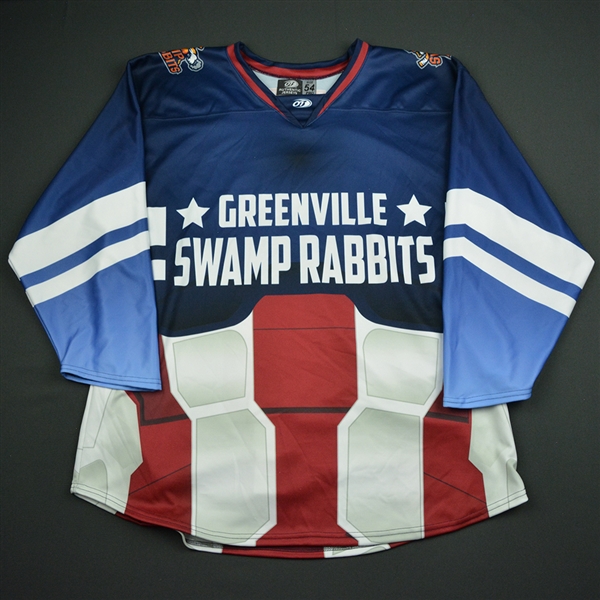 Blank - Greenville Swamp Rabbits - 2017-18 MARVEL Super Hero Night - Game-Issued Jersey