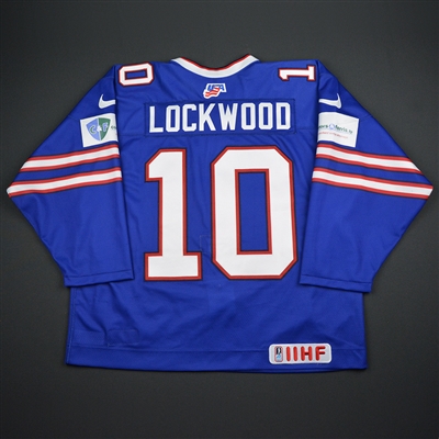 Will Lockwood - 2018 U.S. IIHF World Junior Championship - Game-Worn Buffalo Bills-themed Jersey
