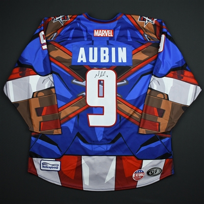 Mathieu Aubin - Allen Americans - 2017-18 MARVEL Super Hero Night - Game-Worn Autographed Jersey
