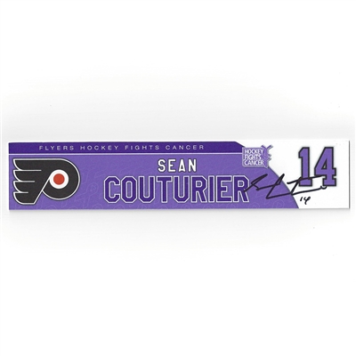 Sean Couturier - Philadelphia Flyers - 2017 Hockey Fights Cancer - Autographed Locker Room Nameplate