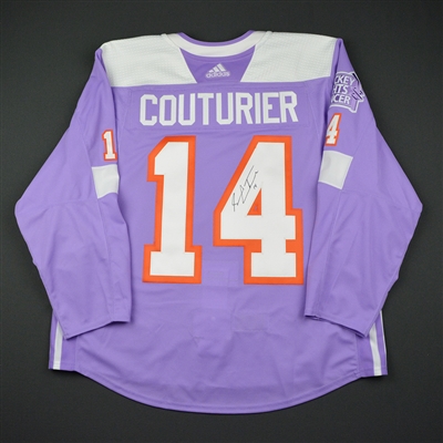 Sean Couturier - Philadelphia Flyers - 2017 Hockey Fights Cancer - Warmup-Worn Autographed Jersey