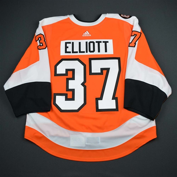 Brian Elliott - Philadelphia Flyers - Eric Lindros Jersey Retirement Night Game-Worn Back-up Only Jersey
