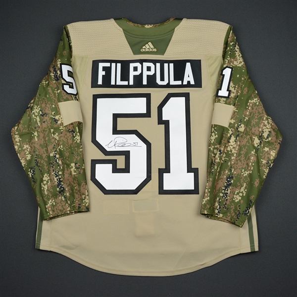Valtteri Filppula - Philadelphia Flyers - 2017 Military Appreciation Night - Warmup-Worn Autographed Jersey w/A