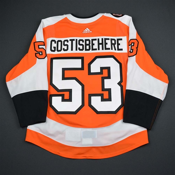 Shayne Gostisbehere - Philadelphia Flyers - Eric Lindros Jersey Retirement Night Game-Worn Jersey