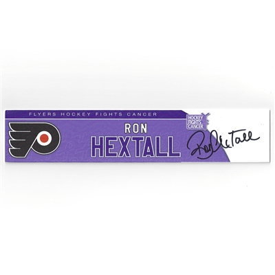 Ron Hextall - Philadelphia Flyers - 2017 Hockey Fights Cancer - Autographed Locker Room Nameplate