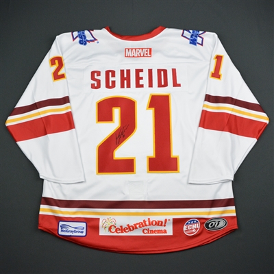 Lane Scheidl - Kalamazoo Wings - 2017-18 MARVEL Super Hero Night - Game-Issued Autographed Jersey