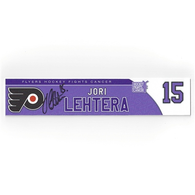 Jori Lehtera - Philadelphia Flyers - 2017 Hockey Fights Cancer - Autographed Locker Room Nameplate