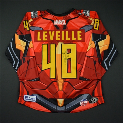 Chris Leveille - Brampton Beast - 2017-18 MARVEL Super Hero Night - Game-Worn Autographed Jersey