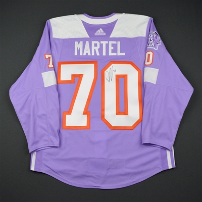 Danick Martel - Philadelphia Flyers - 2017 Hockey Fights Cancer - Warmup-Worn Autographed Jersey