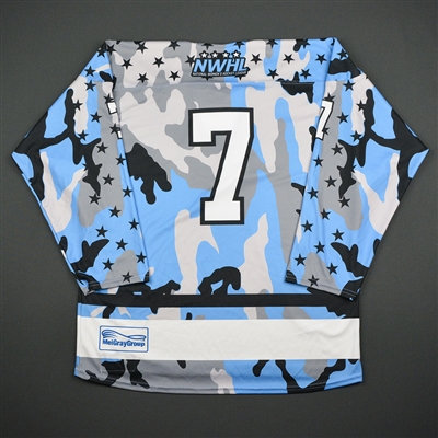 No Name on Back #7 - Buffalo Beauts - Game-Issued Military Appreciation Jersey - Nov. 18, 2017