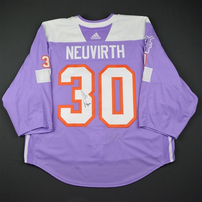 Michal Neuvirth - Philadelphia Flyers - 2017 Hockey Fights Cancer - Warmup-Worn Autographed Jersey