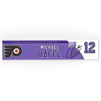 Michael Raffl - Philadelphia Flyers - 2017 Hockey Fights Cancer - Autographed Locker Room Nameplate