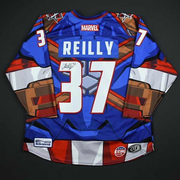 Connor Reilly - Allen Americans - 2017-18 MARVEL Super Hero Night - Game-Worn Autographed Jersey