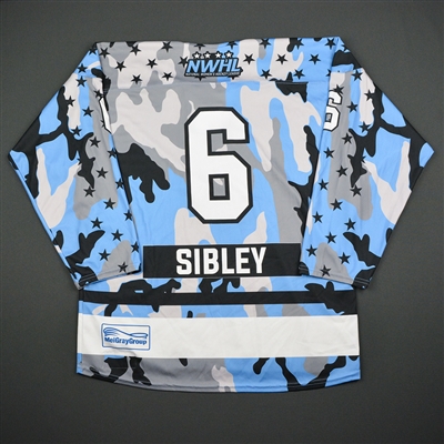 Jessica Sibley - Buffalo Beauts - Game-Issued Military Appreciation Jersey - Nov. 18, 2017