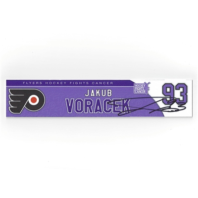 Jakub Voracek - Philadelphia Flyers - 2017 Hockey Fights Cancer - Autographed Locker Room Nameplate
