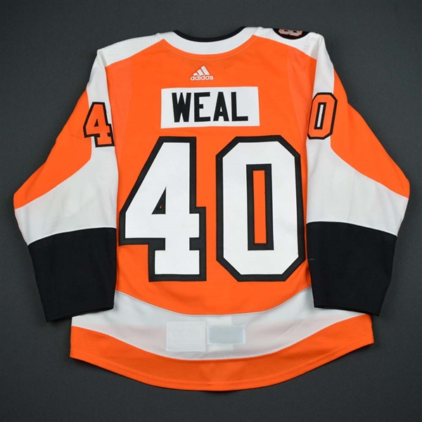 Jordan Weal - Philadelphia Flyers - Eric Lindros Jersey Retirement Night Game-Worn Jersey