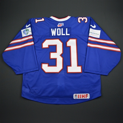 Joseph Woll - 2018 U.S. IIHF World Junior Championship - Game-Worn Buffalo Bills-themed Jersey