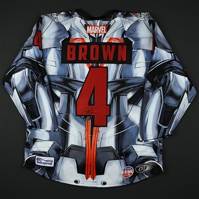 Travis Brown - Wichita Thunder - 2017-18 MARVEL Super Hero Night - Game-Issued Autographed Jersey