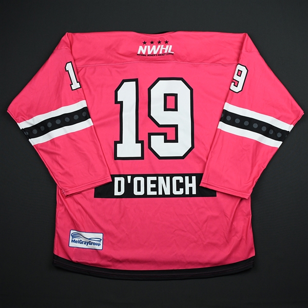 Miye DOench - Metropolitan Riveters - Game-Issued Strides For The Cure Jersey - Jan. 27, 2018