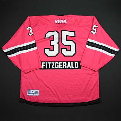 Katie Fitzgerald - Metropolitan Riveters - Game-Worn Strides For The Cure Back-up Only Jersey - Jan. 27, 2018