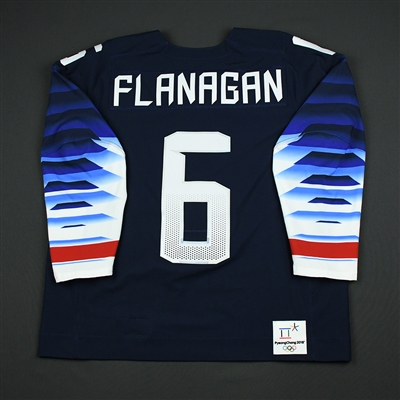 Kali Flanagan - Team USA Womens PyeongChang 2018 Olympic Winter Games - Game-Worn Navy Jersey