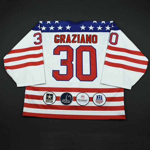 Josh Graziano - 2018 U.S. National Under-18 Development Team - Military Appreciation Game-Worn Autographed Jersey