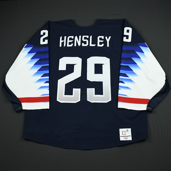 Nicole Hensley - Team USA Womens PyeongChang 2018 Olympic Winter Games - Game-Worn Back-up Only Navy Jersey