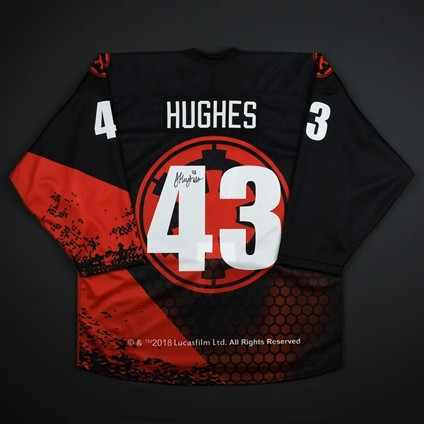 Jack Hughes - 2018 U.S. National Under-17 Development Team - Star Wars Night Game-Issued Autographed Jersey