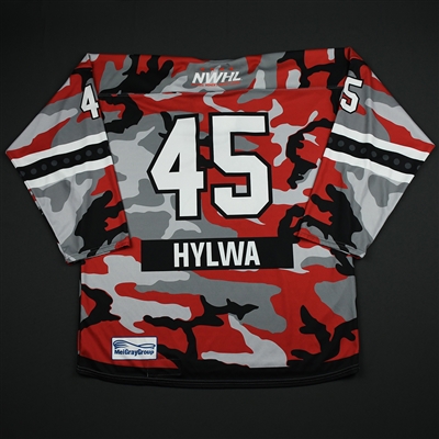 Lindsey Hylwa - Metropolitan Riveters - Game-Issued Military Appreciation Jersey - Feb. 18, 2018