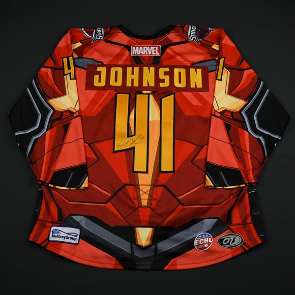 Nick Johnson -South Carolina Stingrays - 2017-18 MARVEL Super Hero Night - Game-Worn Autographed Jersey