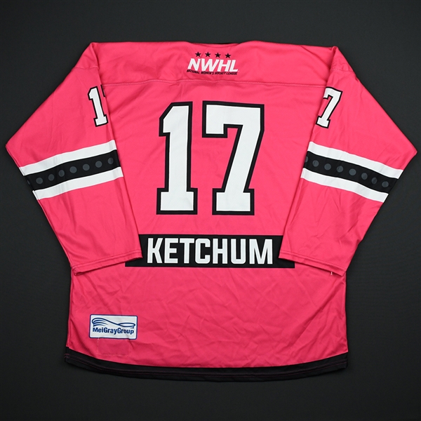 Bray Ketchum - Metropolitan Riveters - Game-Worn Strides For The Cure Jersey - Jan. 27, 2018
