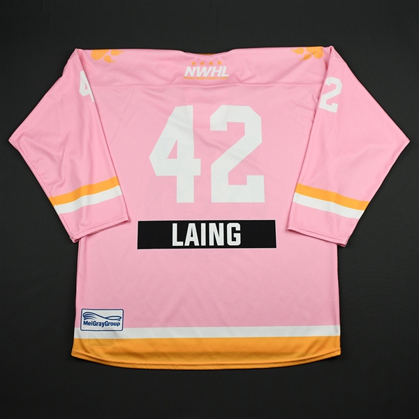Brianna Laing - Boston Pride - Game-Worn Strides for the Cure Back-Up Only Jersey - Feb. 2, 2018