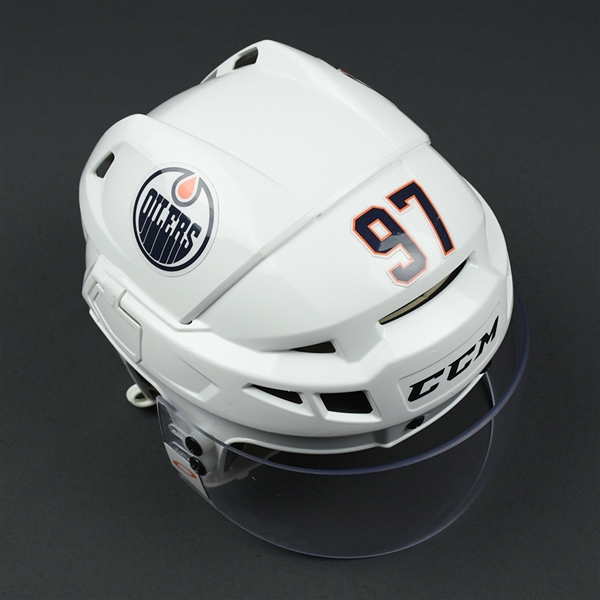 Connor McDavid - Edm. Oilers - Game-Worn CCM Helmet - Oct. 21, 2017 to Nov. 24, 2017 - PHOTO-MATCHED