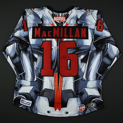 Mark MacMillan - Wichita Thunder - 2017-18 MARVEL Super Hero Night - Game-Issued Autographed Jersey w/A