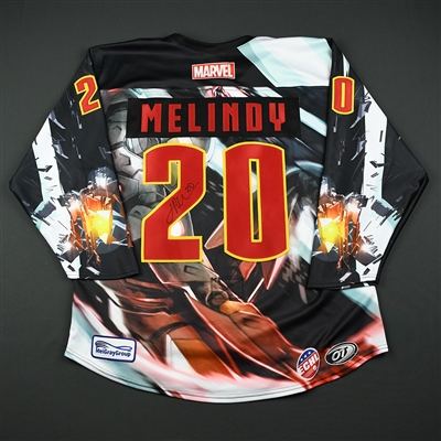 James Melindy - Utah Grizzlies - 2017-18 MARVEL Super Hero Night - Game-Worn Autographed Jersey w/A