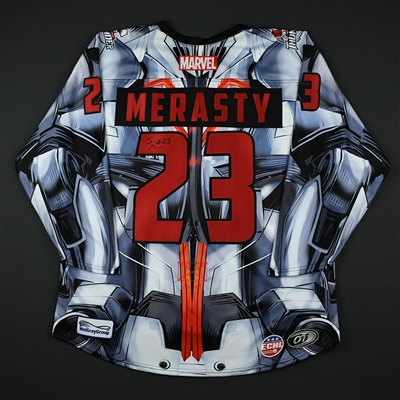 Shaquille Merasty - Wichita Thunder - 2017-18 MARVEL Super Hero Night - Game-Issued Autographed Jersey