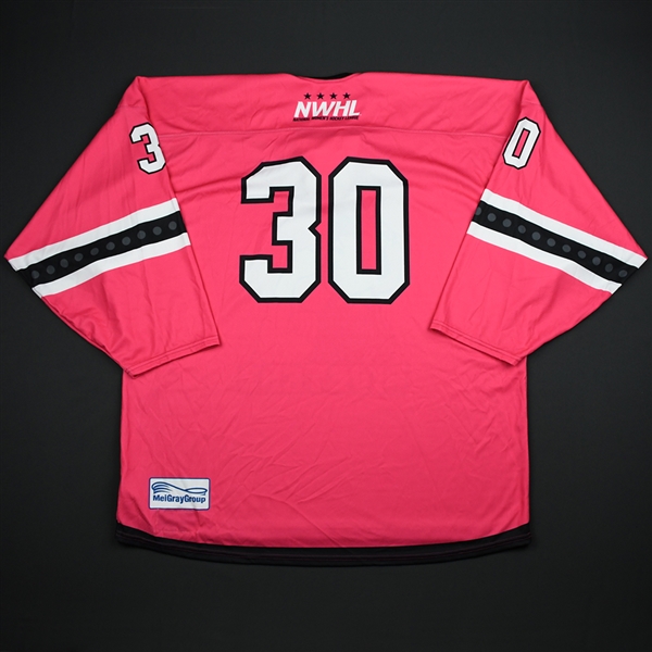 #30 No Name on Back - Metropolitan Riveters - Game-Issued Strides For The Cure Jersey - Jan. 27, 2018
