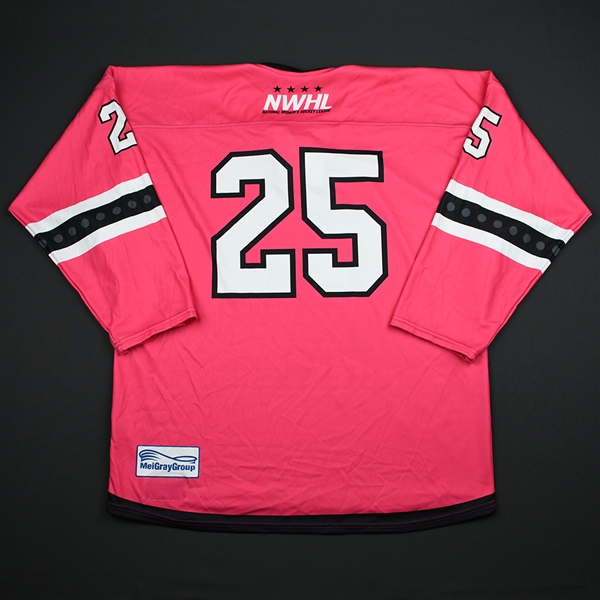#25 No Name on Back - Metropolitan Riveters - Game-Issued Strides For The Cure Jersey - Jan. 27, 2018