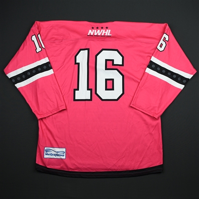 #16 No Name on Back - Metropolitan Riveters - Game-Issued Strides For The Cure Jersey - Jan. 27, 2018
