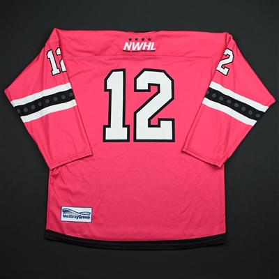 #12 No Name on Back - Metropolitan Riveters - Game-Issued Strides For The Cure Jersey - Jan. 27, 2018