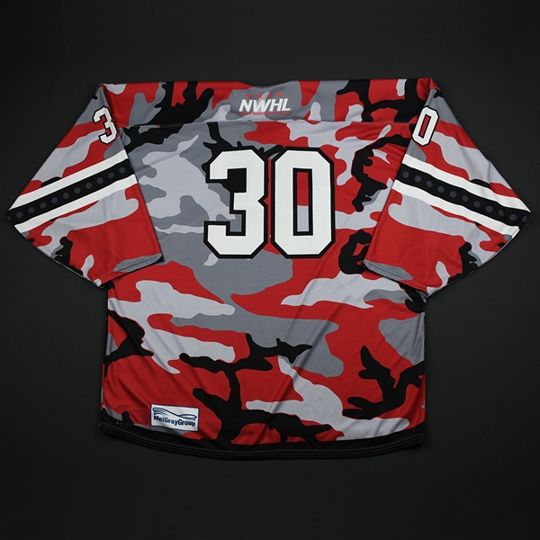 No Name on Back #30 - Metropolitan Riveters - Game-Issued Military Appreciation Jersey - Feb. 18, 2018