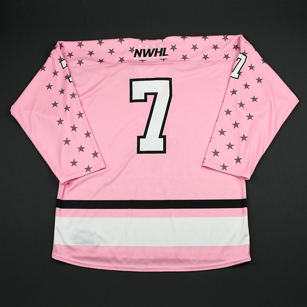No Name on Back #7 - Buffalo Beauts - Game-Issued Strides for the Cure Jersey - Jan. 20, 2018