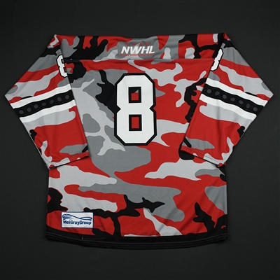 No Name on Back #8 - Metropolitan Riveters - Game-Issued Military Appreciation Jersey - Feb. 18, 2018