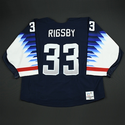 Alex Rigsby - Team USA Womens PyeongChang 2018 Olympic Winter Games - Game-Issued Navy Jersey